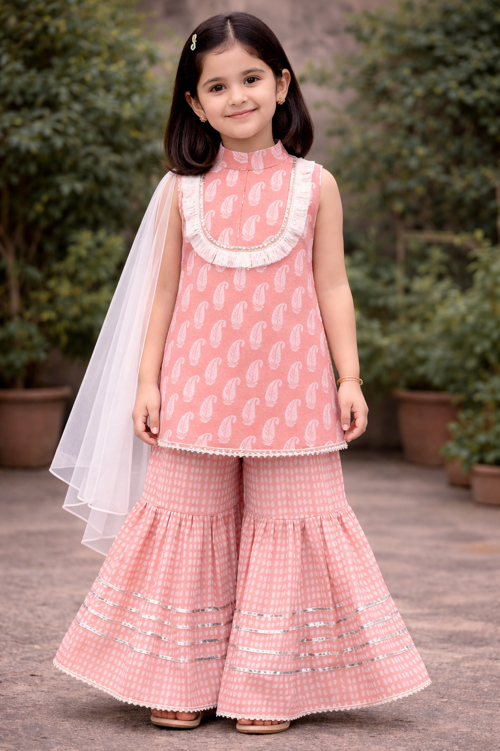 cotton sharara dress Peach Hand Block Printed Suit – Pankhuri by Priyanka Lightweight and airy for Select Shirt Size:XXL Wedding Ivory/Cream What to wear under