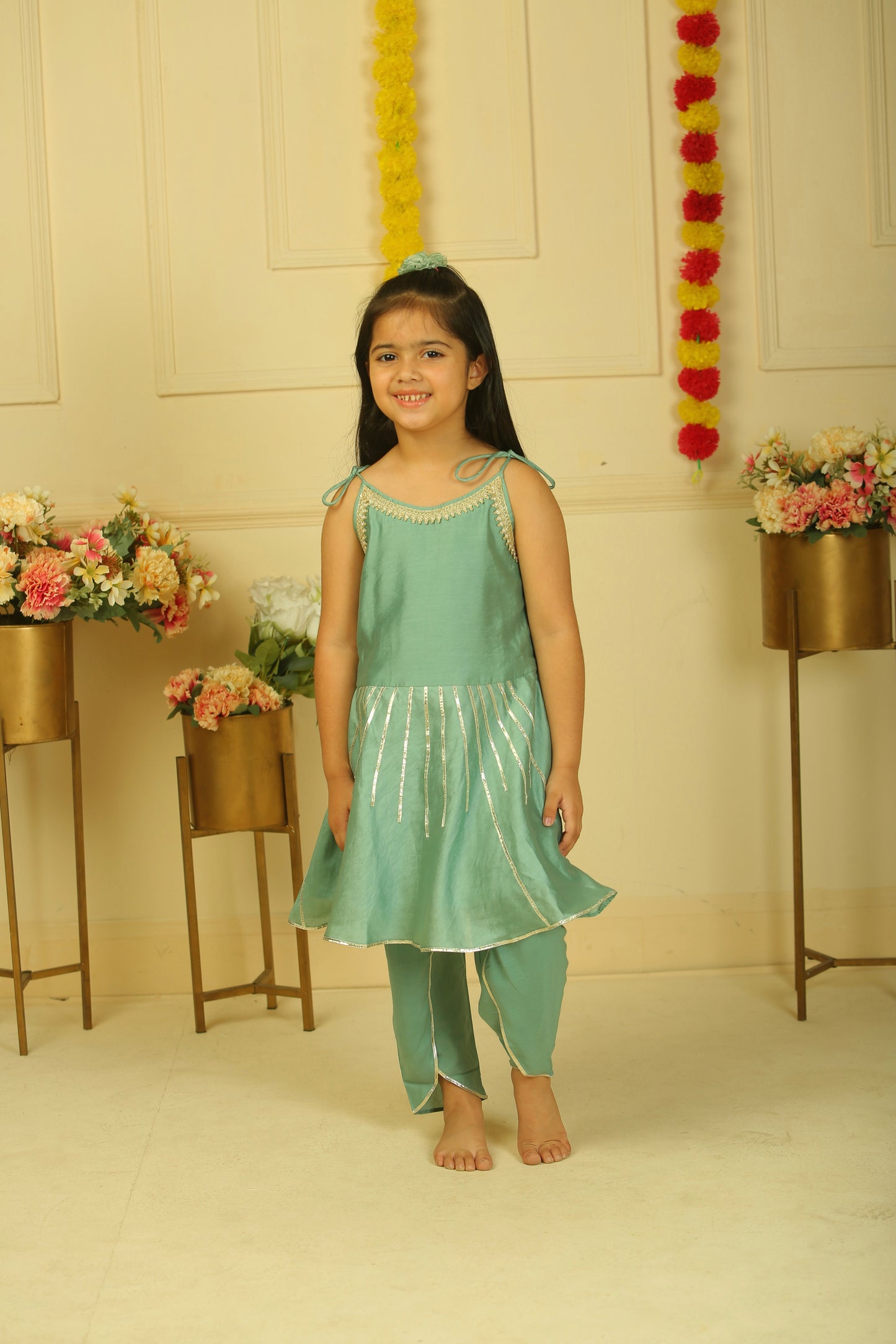 Sage green dhoti set - set of 2