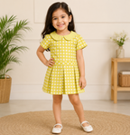 Lemon yellow Peter Pan collar dress