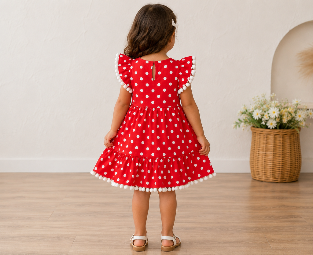 Red polka dot dress