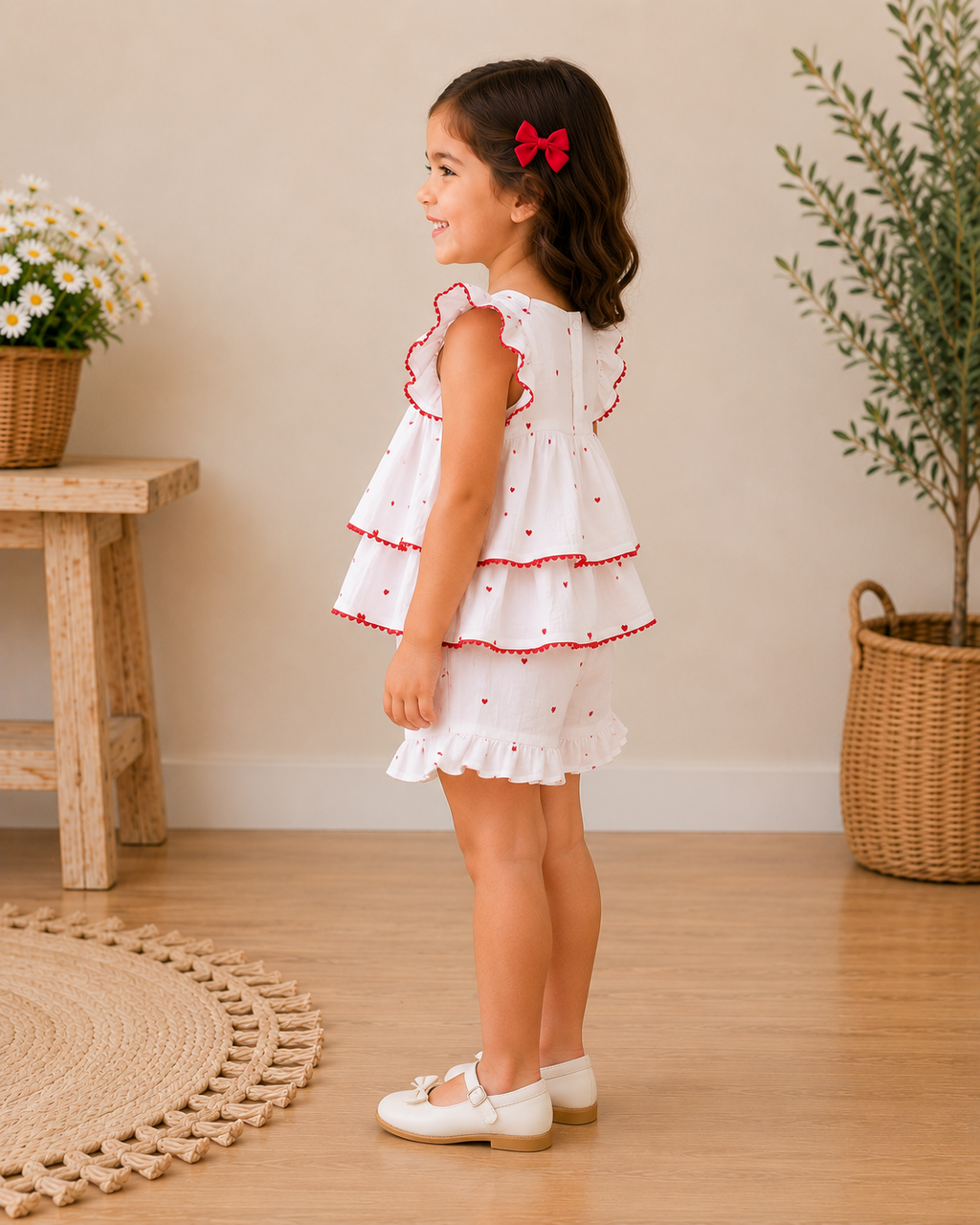 White ruffle cordset