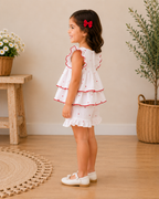 White ruffle cordset
