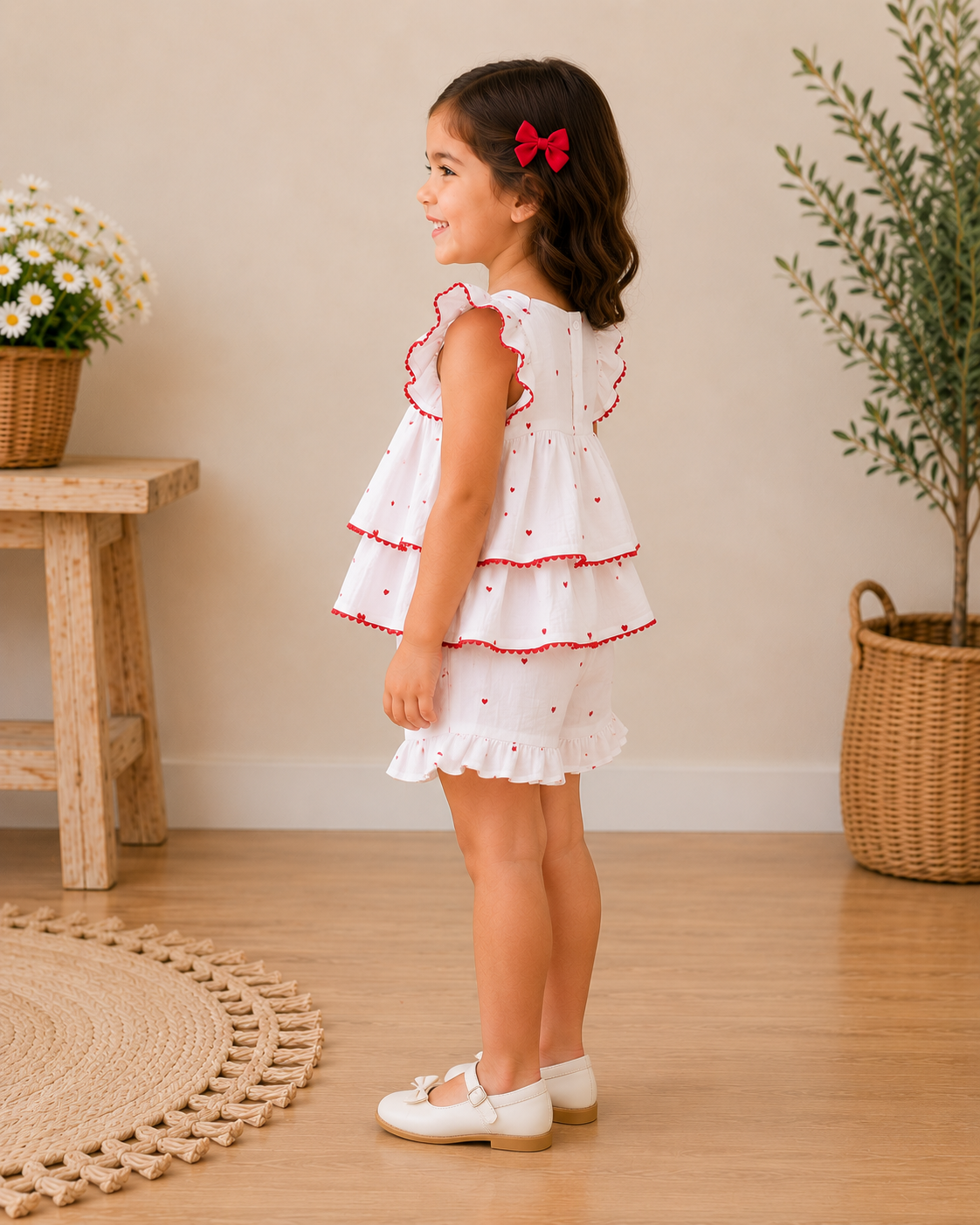 White ruffle cordset
