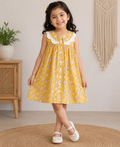 Yellow fish printed dress