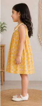 Yellow fish printed dress