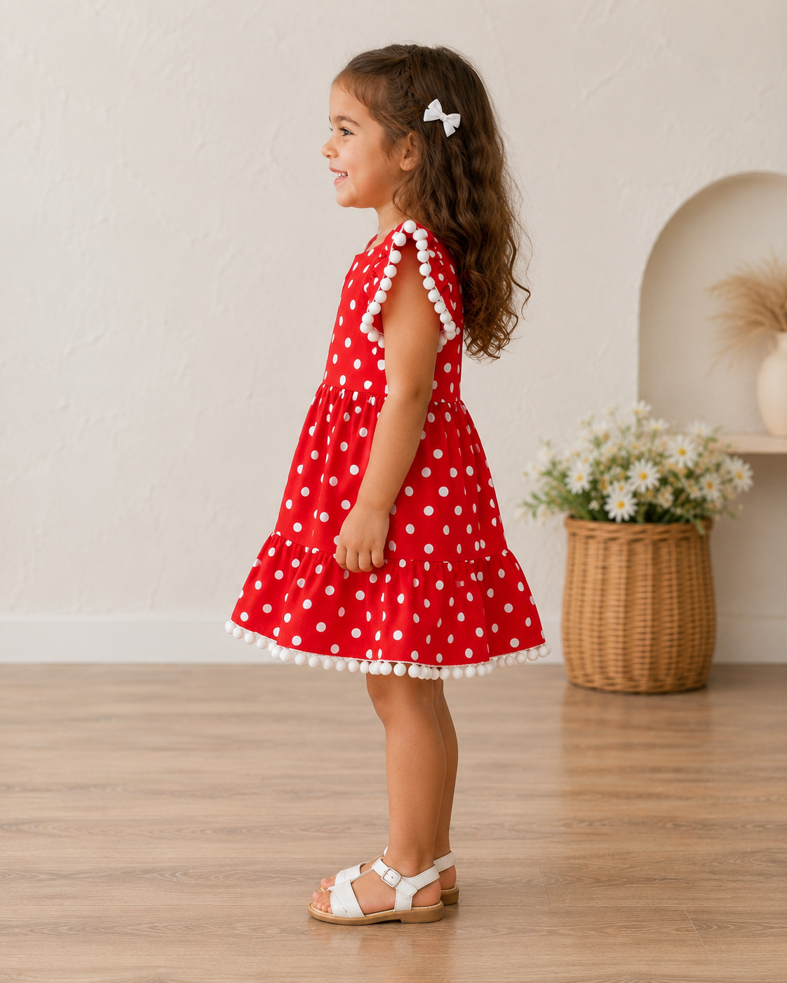 Red polka dot dress