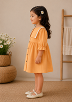 Peach collar dress