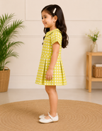 Lemon yellow Peter Pan collar dress