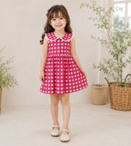 Red checks printed Dress