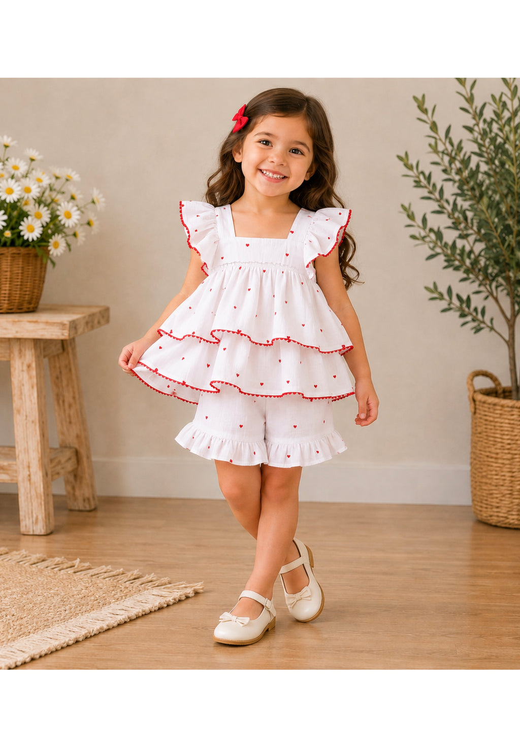 White ruffle cordset