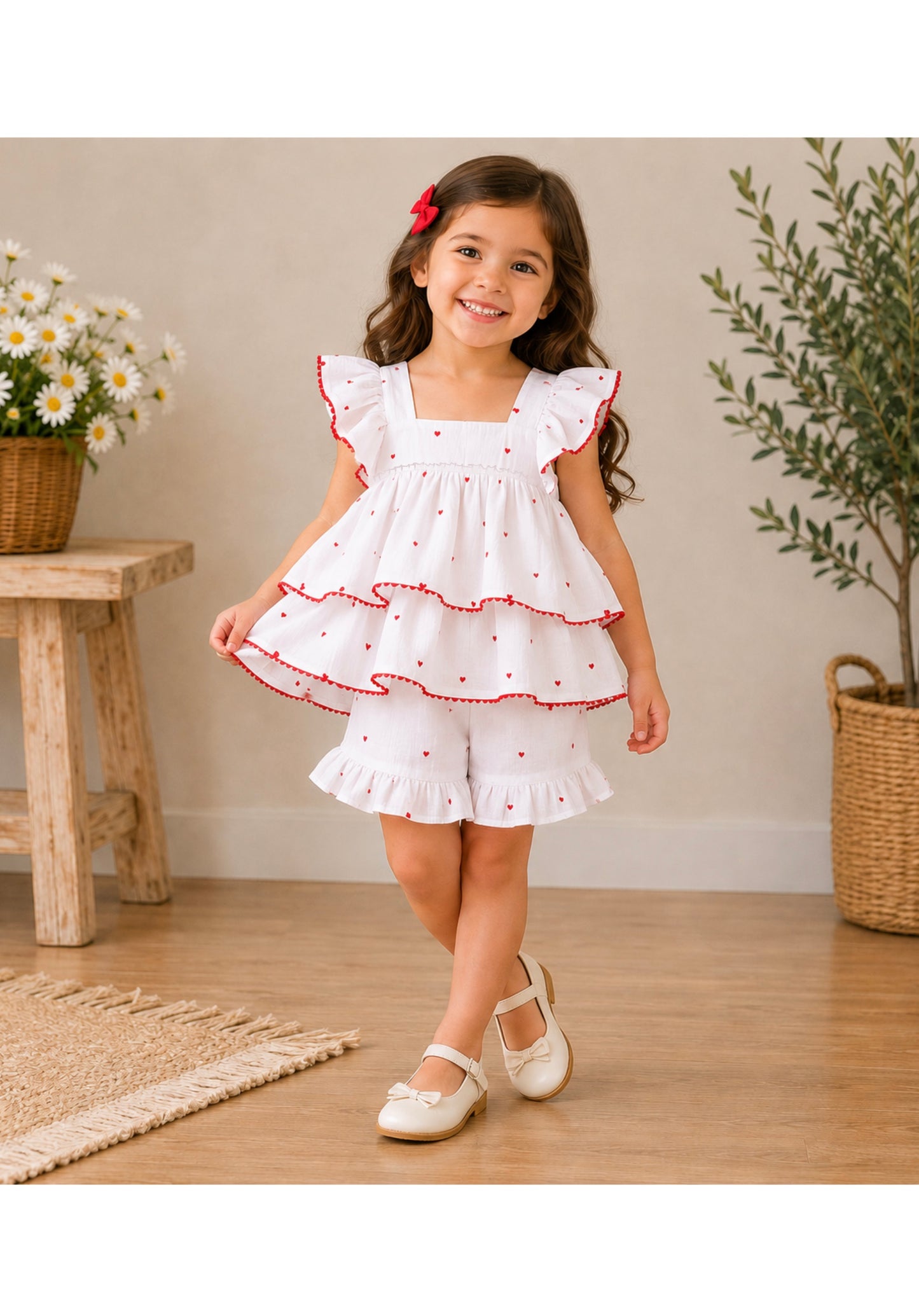 White ruffle cordset
