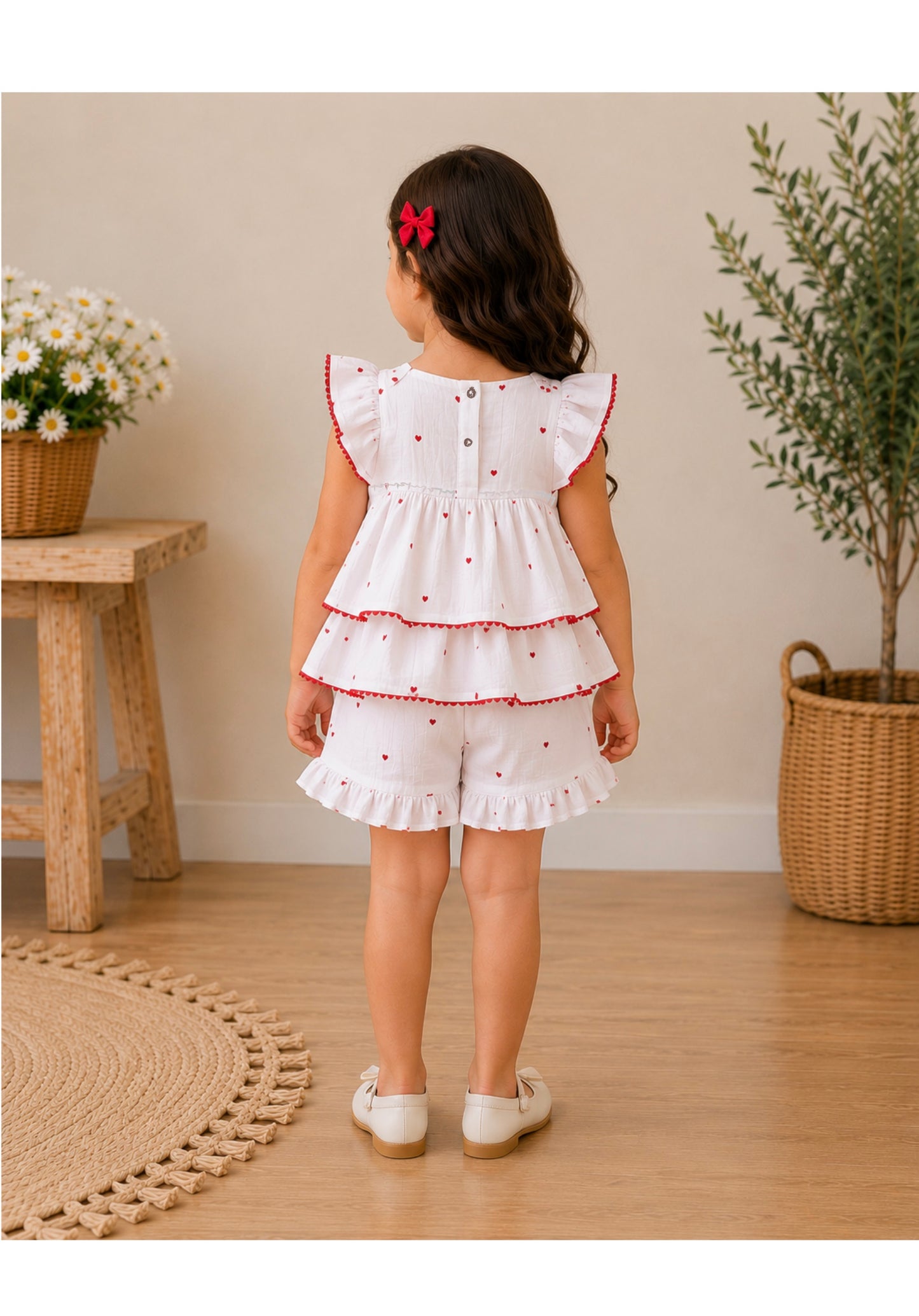 White ruffle cordset