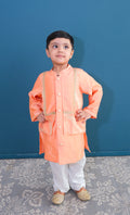 Peach Zari Chanderi Kurta with Pants