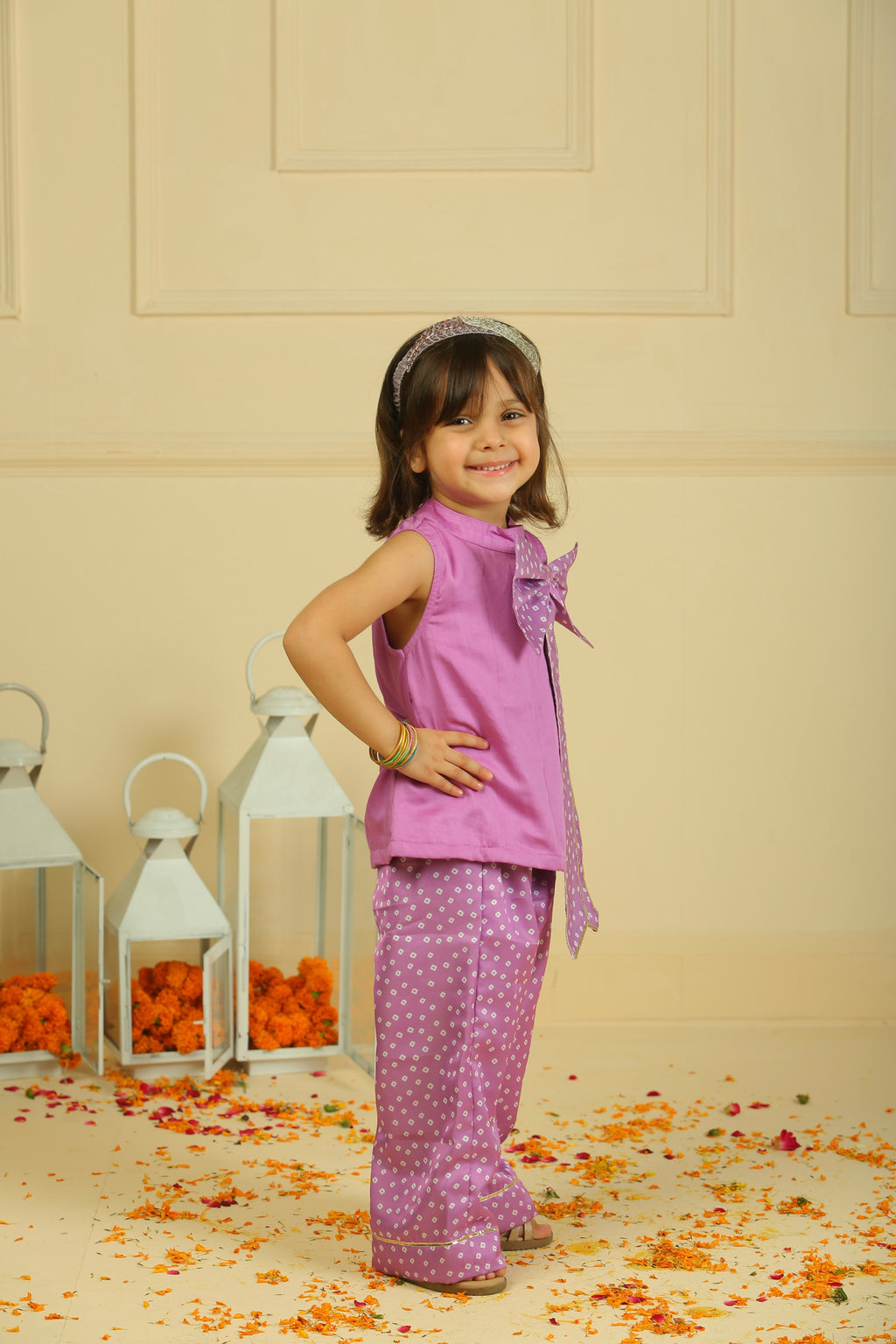 Purple Bandhani Printed Modal Co-ord Set