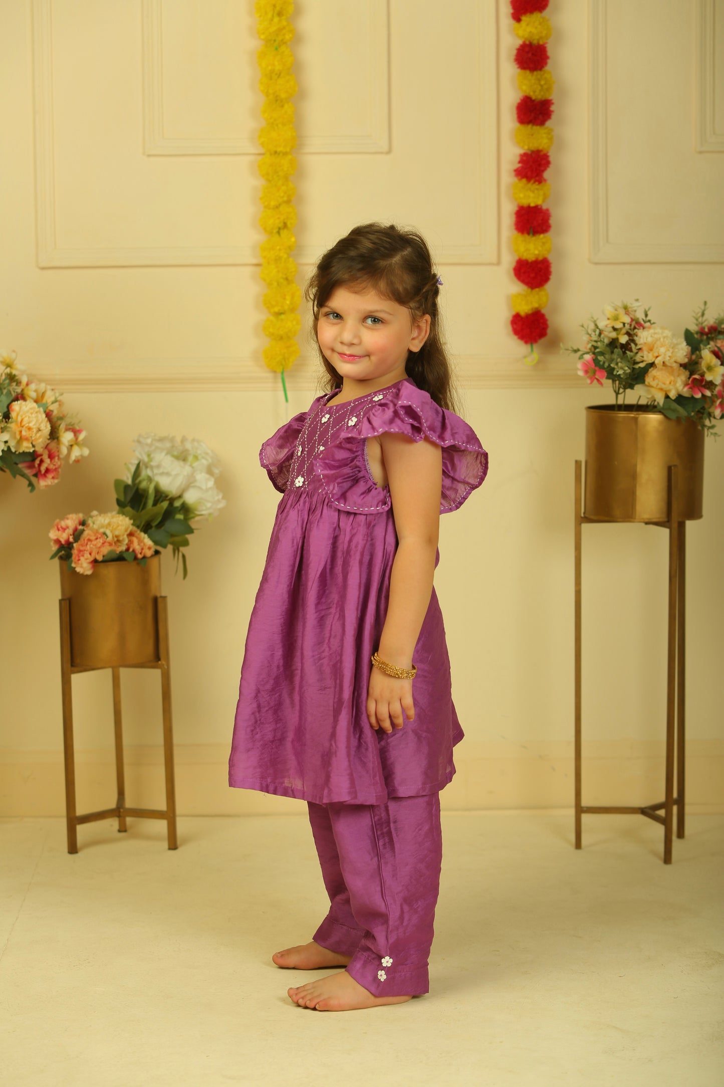 purple palazzo set - set of 2