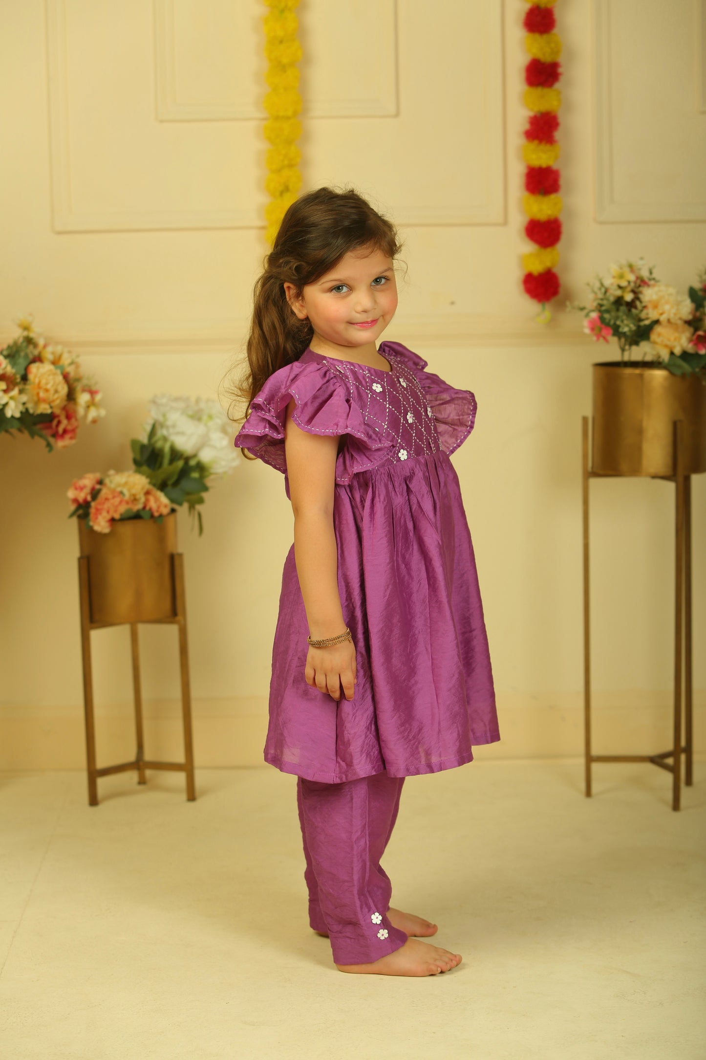 purple palazzo set - set of 2