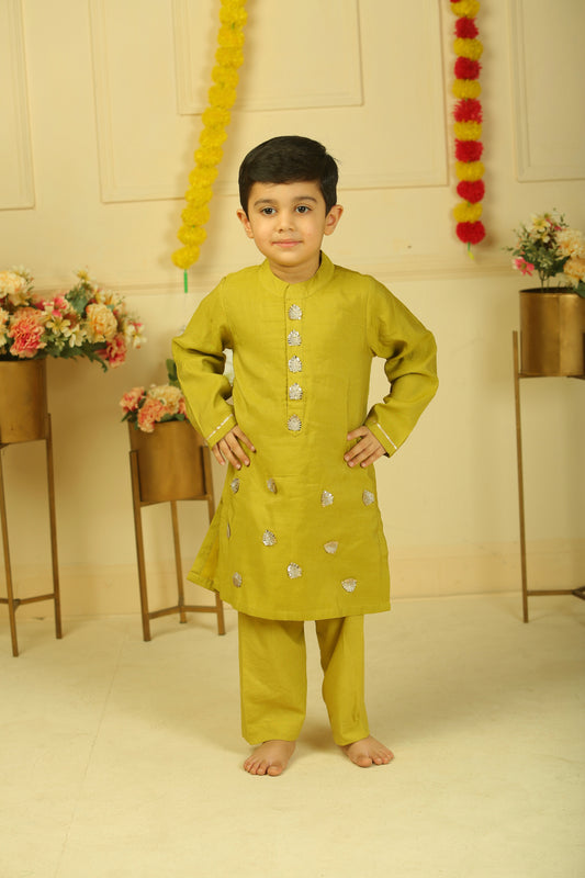Golden yellow kurta set