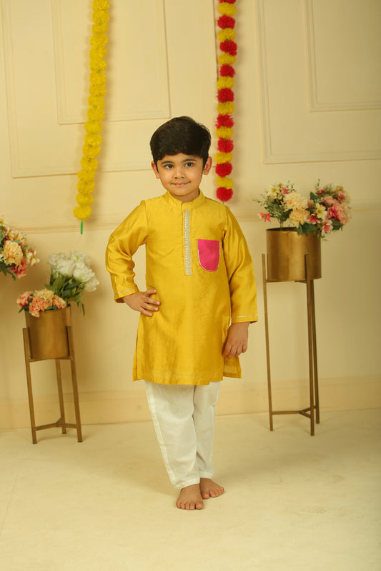 Musturd yellow kurta set - set of 2