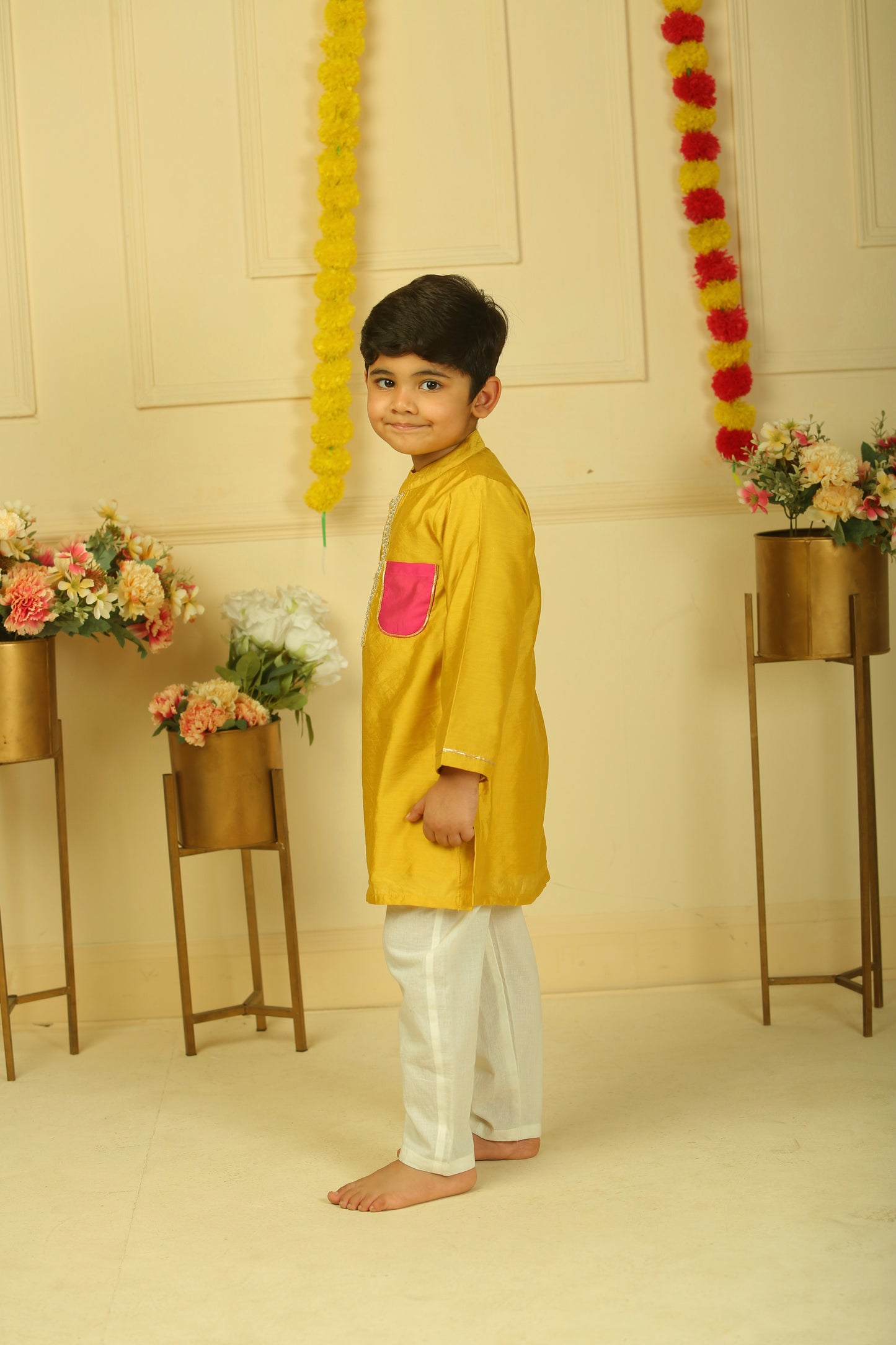 Musturd yellow kurta set - set of 2