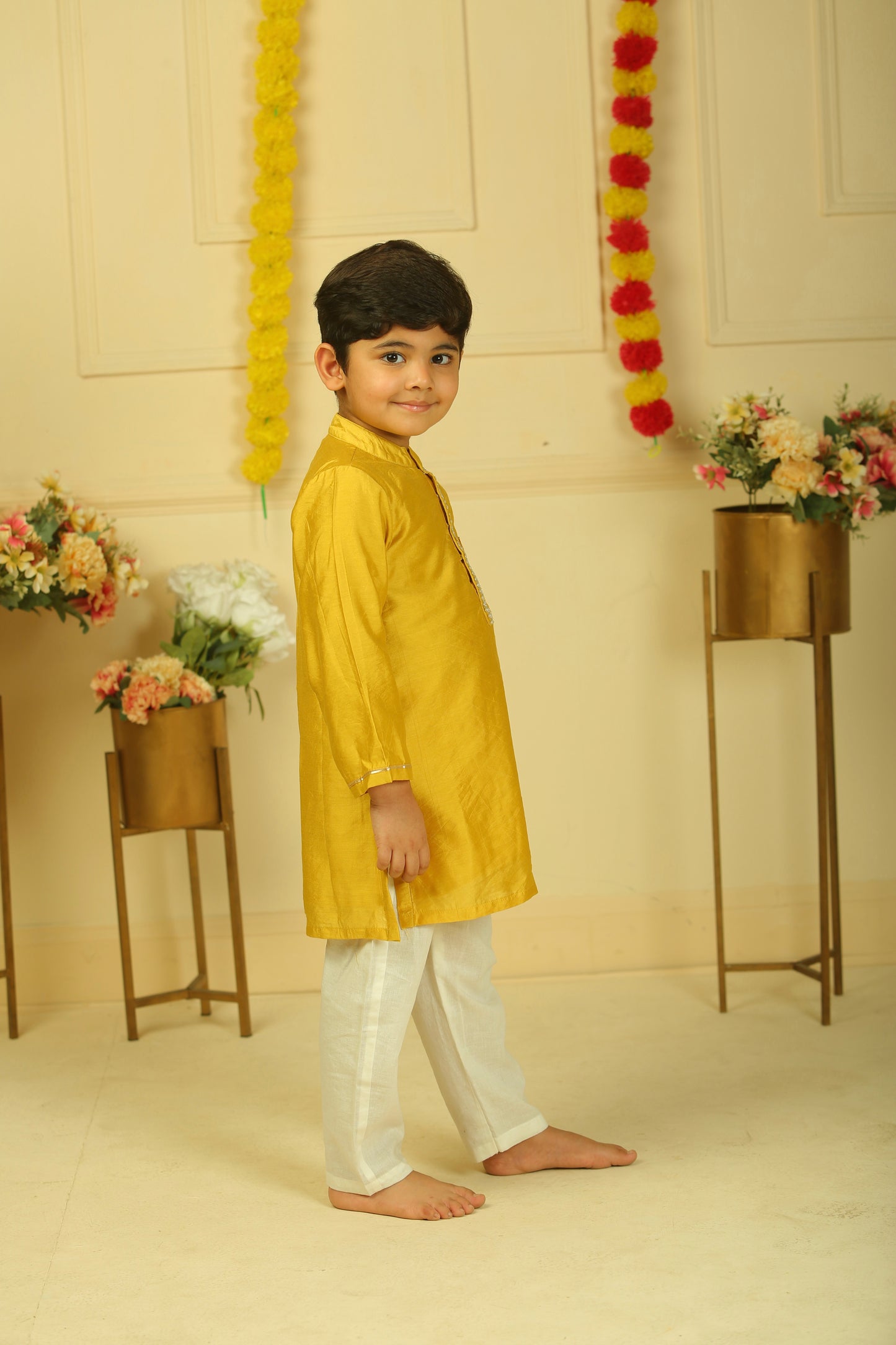 Musturd yellow kurta set - set of 2