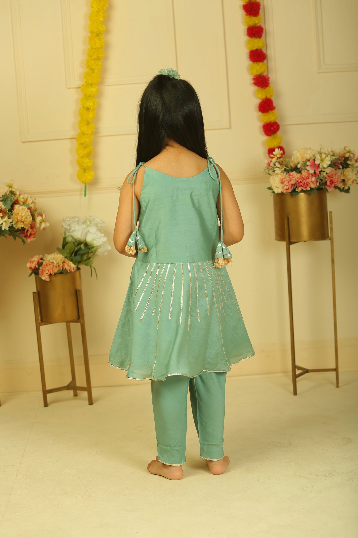 Sage green dhoti set - set of 2