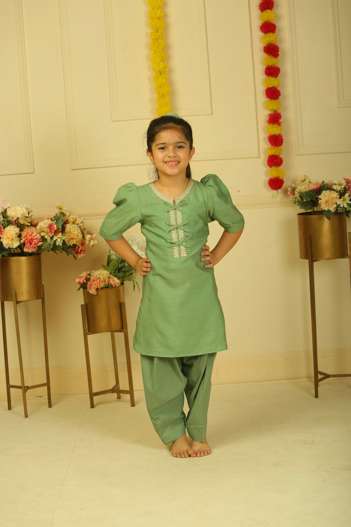 Sage green kurta salwar  set - set of 2