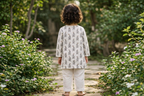 White Printed Cotton Kurta with Pajama