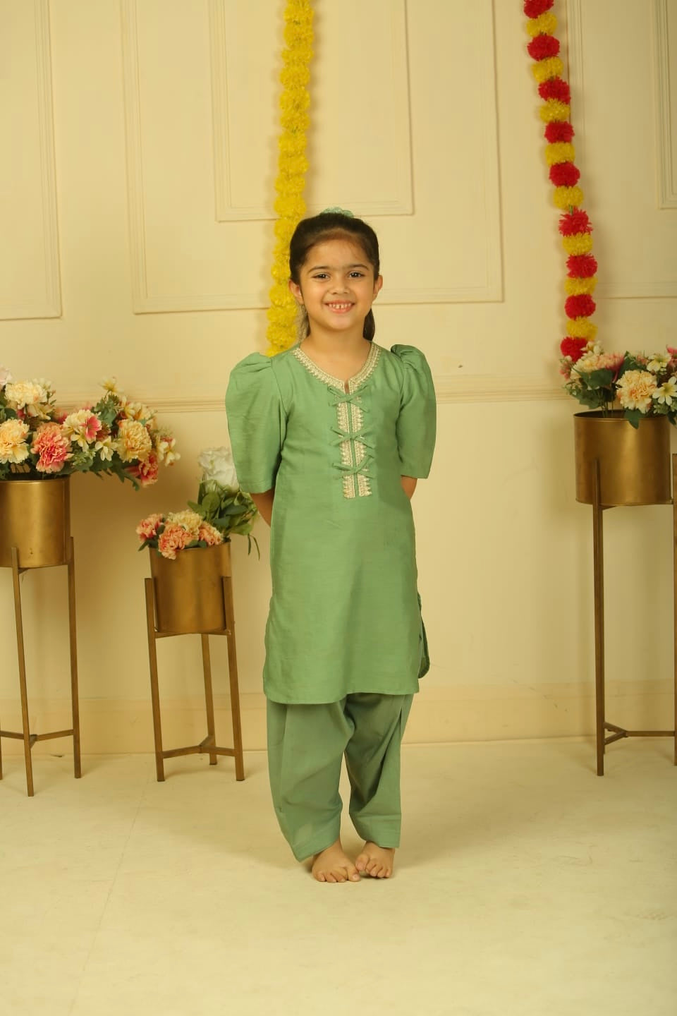 Sage green kurta salwar  set - set of 2